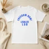 Awesome Freedom Now Legalize LSD Slogan Political t shirt in black with bold white text graphic