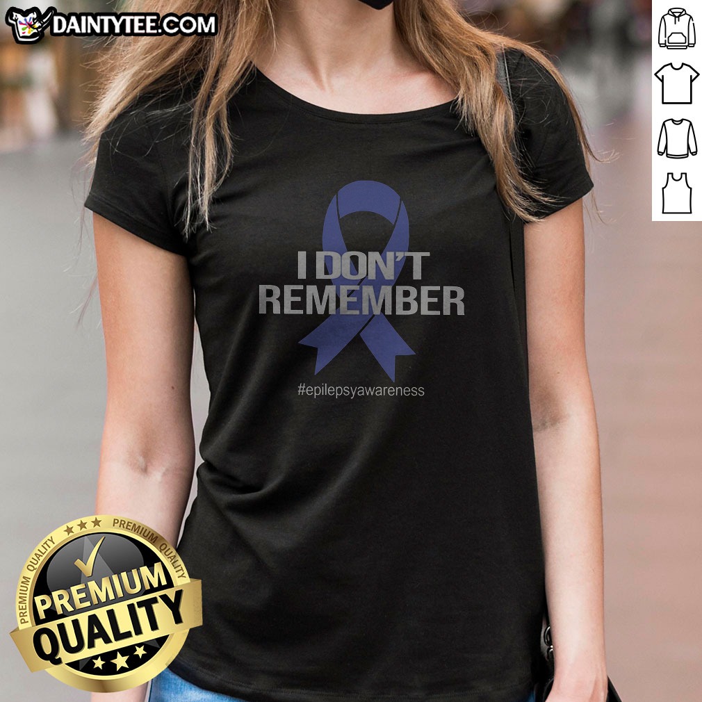 awesome-i-don-t-remember-epilepsy-awareness-ribbon-bold-text-ladies-shirt Awesome I Don'T Remember Epilepsy Awareness Ribbon Bold Text Ladies Shirt in black with bold white text and purple awareness ribbon