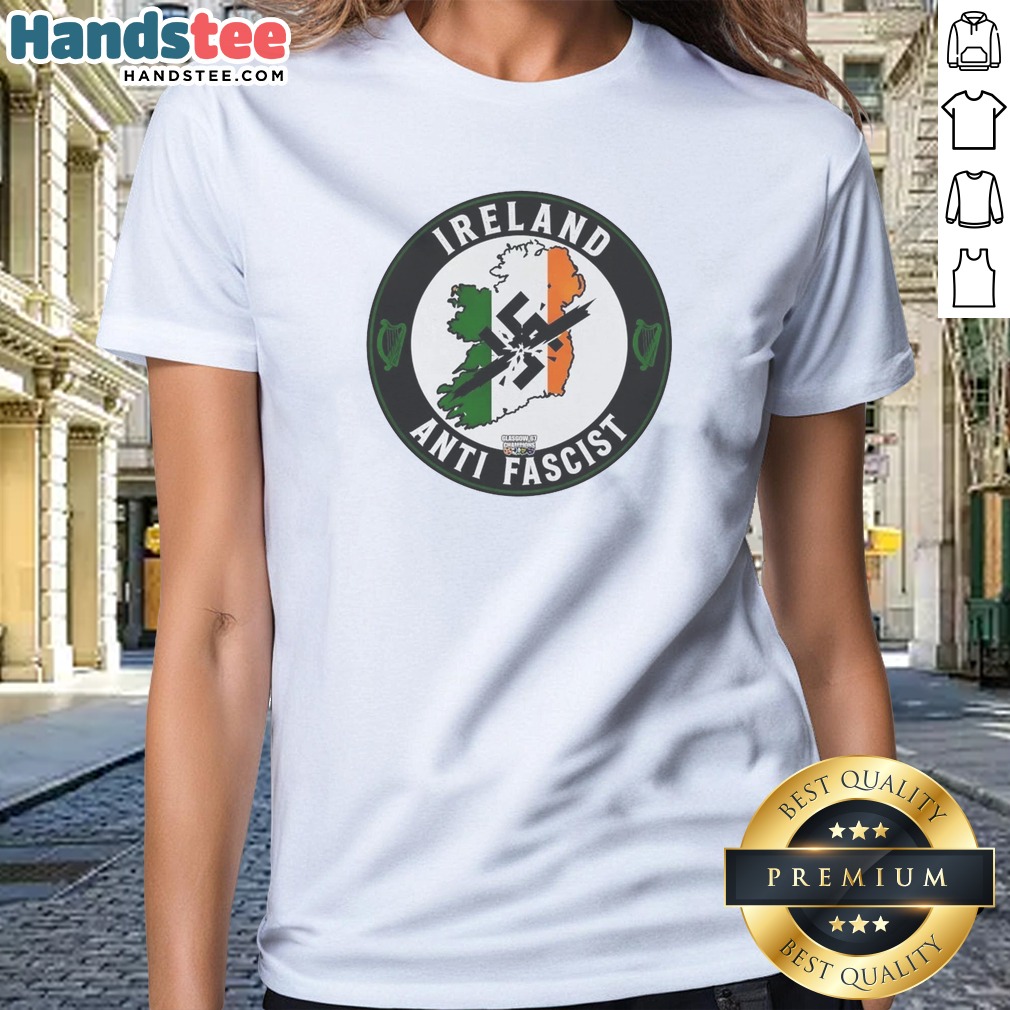 awesome-ireland-anti-fascist-ladies-shirt Awesome Ireland Anti Fascist Ladies Shirt featuring bold graphic print on a comfortable fitted tee