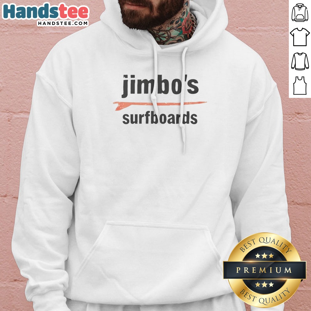 awesome-jimbo-s-surfboards-vintage-hoodie Awesome Jimbo'S Surfboards Vintage Hoodie in soft fabric with retro surfboard graphic on front