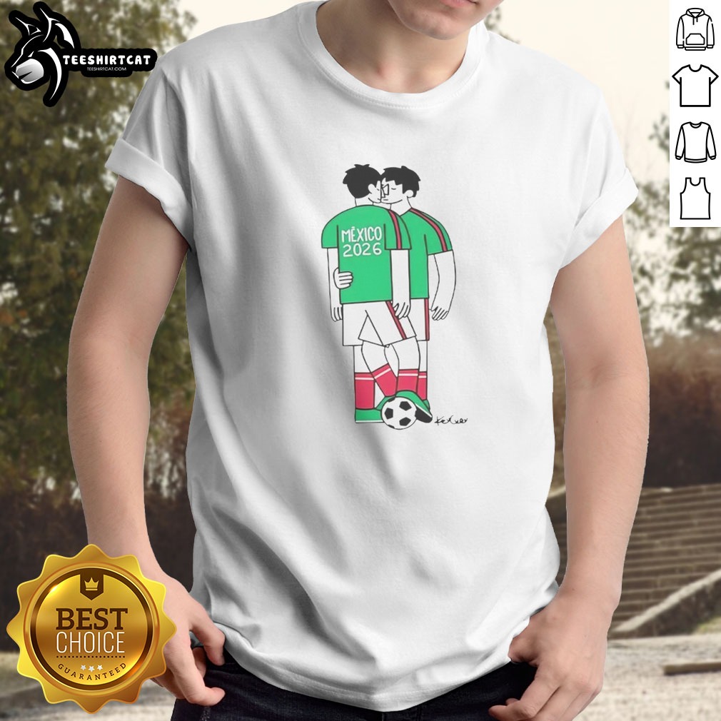 awesome-kev-cuev-mexico-2026-soccer-shirt Awesome Kev Cuev Mexico 2026 Soccer Shirt in white with green and red accents, displayed on a flat lay background