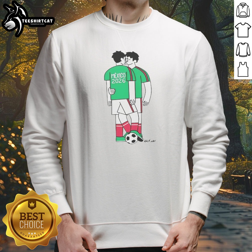 awesome-kev-cuev-mexico-2026-soccer-sweatshirt Awesome Kev Cuev Mexico 2026 Soccer Sweatshirt in dark color showing front design and long sleeves