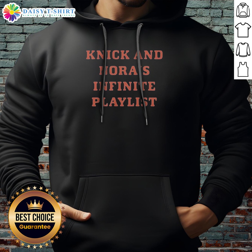 awesome-knick-and-norah-s-infinite-playlist-hoodie Awesome Knick And Norah'S Infinite Playlist Hoodie in black, featuring a classic pullover design with front pouch pocket