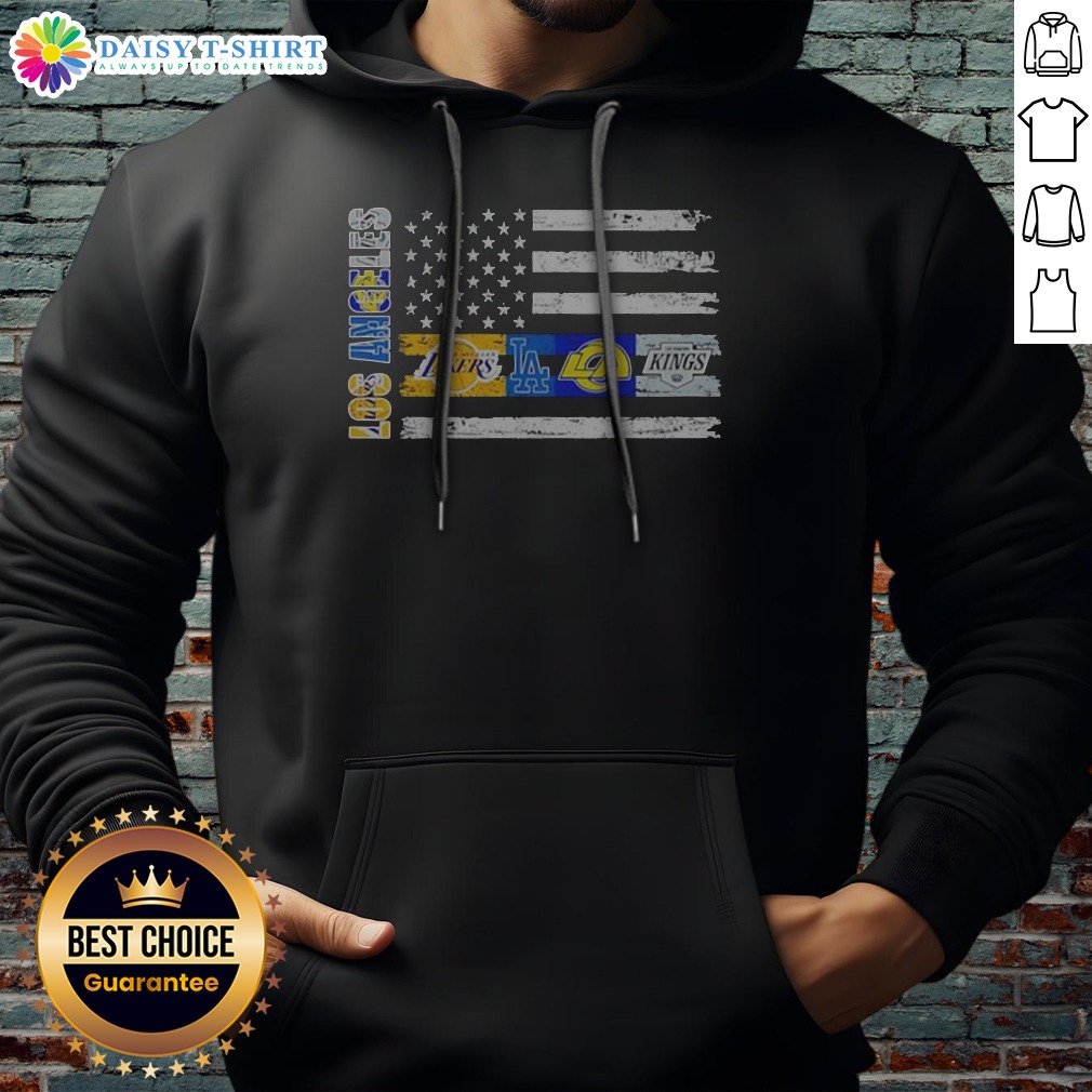 awesome-los-angeles-sport-teams-lakers-dodgers-rams-kings-american-flag-hoodie Awesome Los Angeles Sport Teams Lakers Dodgers Rams Kings American Flag Hoodie