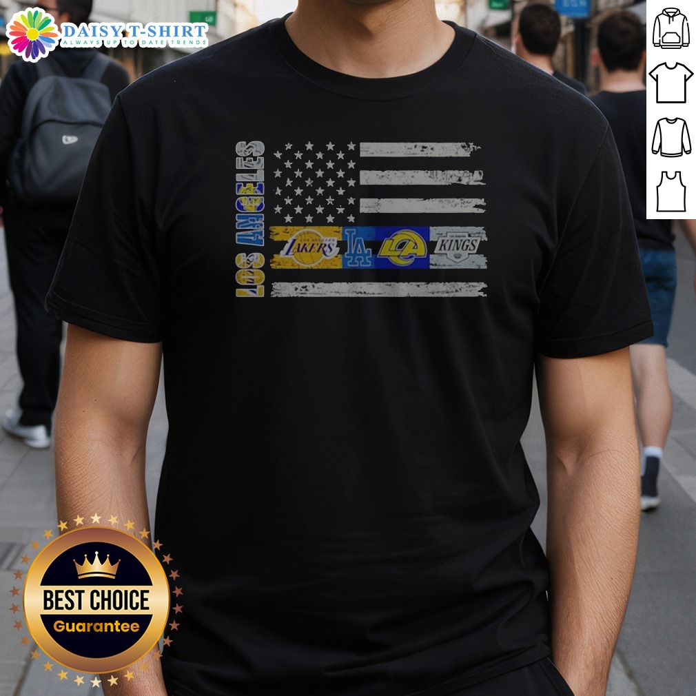 awesome-los-angeles-sport-teams-lakers-dodgers-rams-kings-american-flag-shirt Awesome Los Angeles Sport Teams Lakers Dodgers Rams Kings American Flag