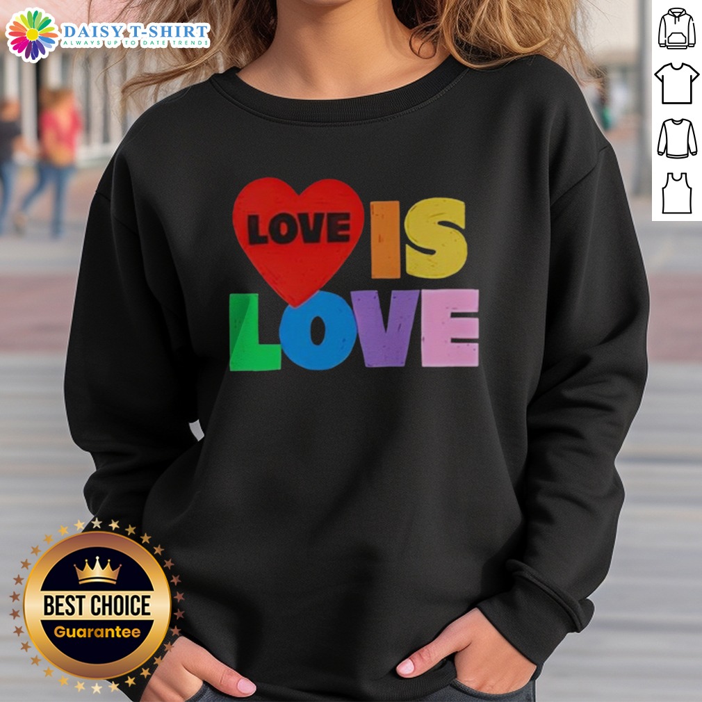 Awesome Love Is Love Pride LGBTQ Sweatshirt Sweashirt Awesome Love Is Love Pride LGBTQ Sweatshirt featuring a vibrant rainbow design.
