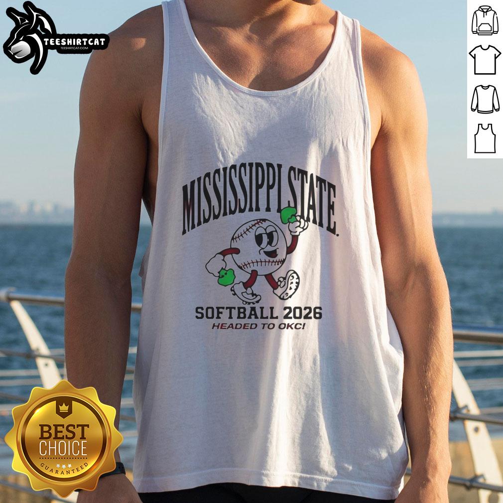 awesome-mississippi-state-bulldogs-softball-2026-headed-to-okc-tank-top Alt Text: Awesome Mississippi State Bulldogs softball 2026 tank top design celebrating team's journey to OKC.