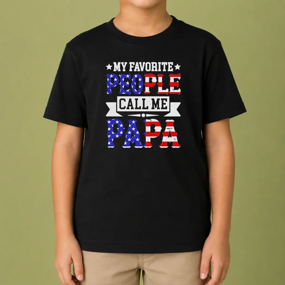 awesome-my-favorite-people-call-me-papa-usa-flag-text-kids-t-shirt Awesome My Favorite People Call Me PAPA USA Flag Text Kids T-Shirt