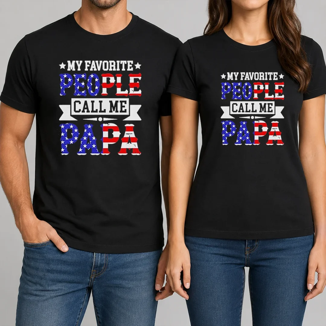 awesome-my-favorite-people-call-me-papa-usa-flag-text-t-shirt Awesome My Favorite People Call Me PAPA USA Flag Text