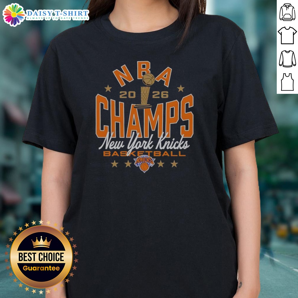 awesome-new-york-knicks-2026-nba-champions-basketball-fan-ladies-shirt Awesome New York Knicks 2026 NBA Champions Basketball Fan Ladies Shirt in navy blue with bold orange and white text