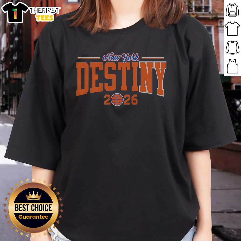 awesome-new-york-knicks-destiny-2026-bold-arch-championship-basketball-text-ladies-shirt Awesome New York Knicks Destiny 2026 Bold Arch Championship Basketball Text Ladies Shirt in blue, featuring bold arch typography