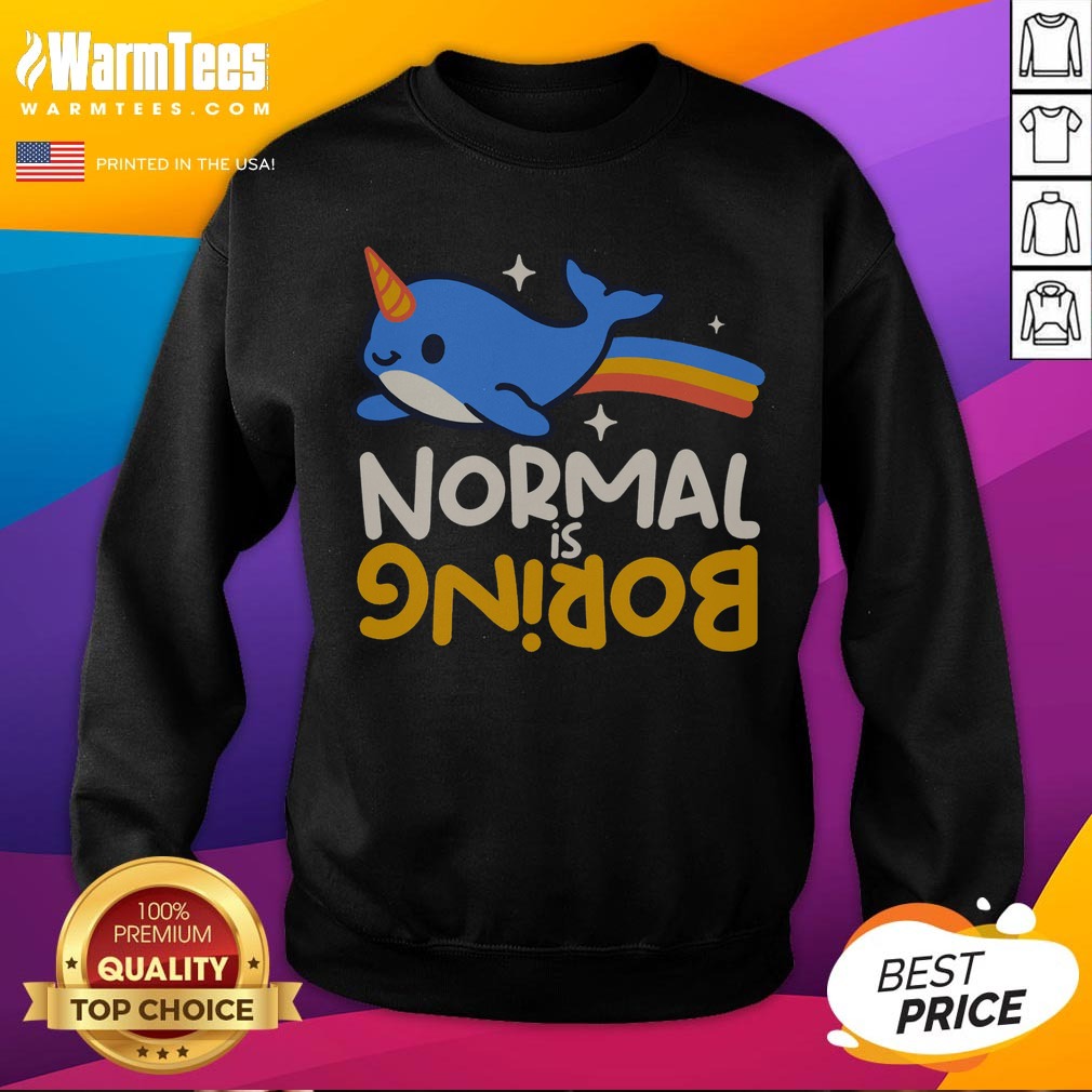 awesome-normal-is-boring-narwhal-sweatshirt Awesome Normal Is Boring Narwhal sweatshirt in a cozy setting, showcasing unique narwhal design.