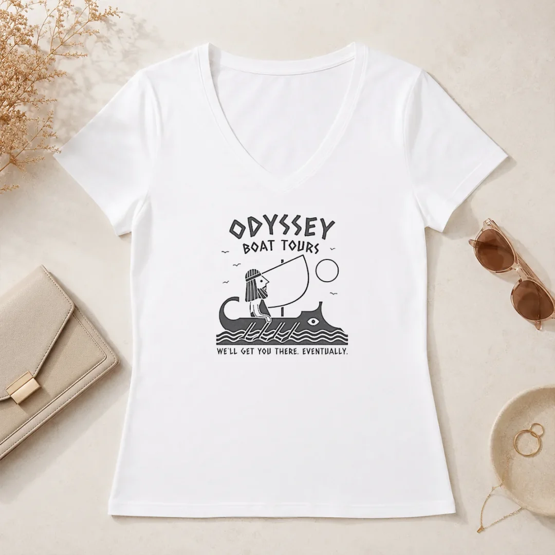 Awesome Odysseus Odyssey Boat Tours We Will Get You There Eventually V Neck Shirt Awesome Odysseus Odyssey Boat Tours We Will Get You There Eventually V-Neck Shirt