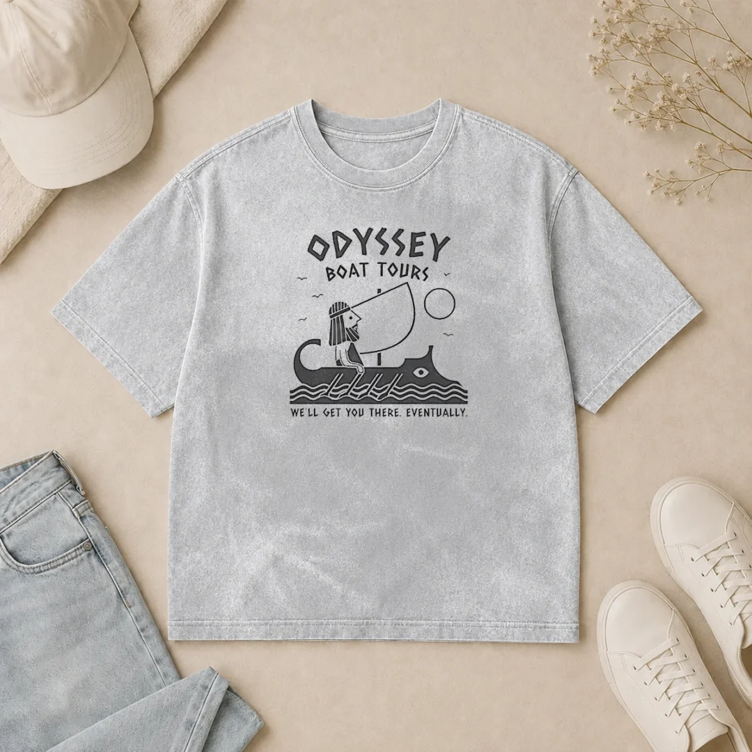 Awesome Odysseus Odyssey Boat Tours We Will Get You There Eventually Washed T Shirt Awesome Odysseus Odyssey Boat Tours We Will Get You There Eventually Washed T-Shirt