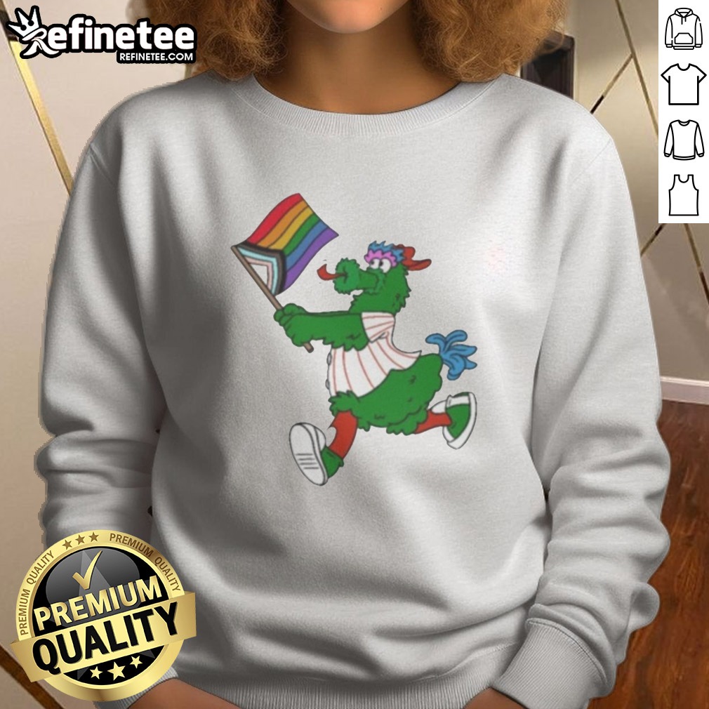 awesome-philadelphia-phillies-pride-mascot-running-with-progress-flag-sweatshirt Awesome Philadelphia Phillies Pride Mascot Running With Progress Flag sweatshirt showcasing vibrant colors and fun design