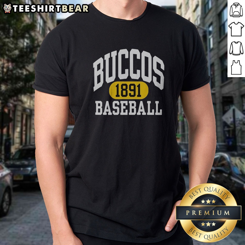 awesome-pittsburgh-pirates-buccos-1891-baseball-mlb-shirt-1 Awesome Pittsburgh Pirates Buccos 1891 Baseball Mlb Shirt displayed on a hanger