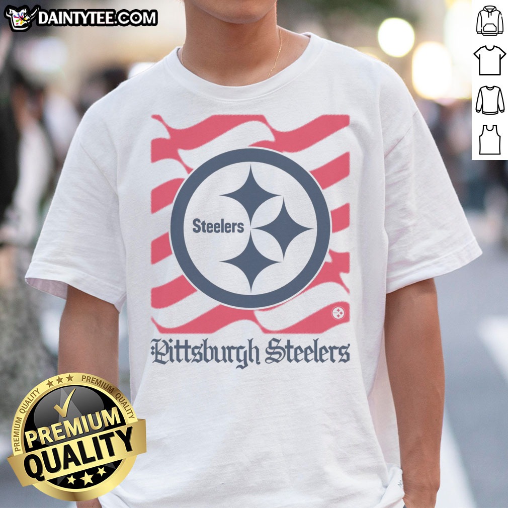 awesome-pittsburgh-steelers-american-heritage-wordmark-shirt Awesome Pittsburgh Steelers American Heritage Wordmark Shirt featuring a bold team logo and classic fit.