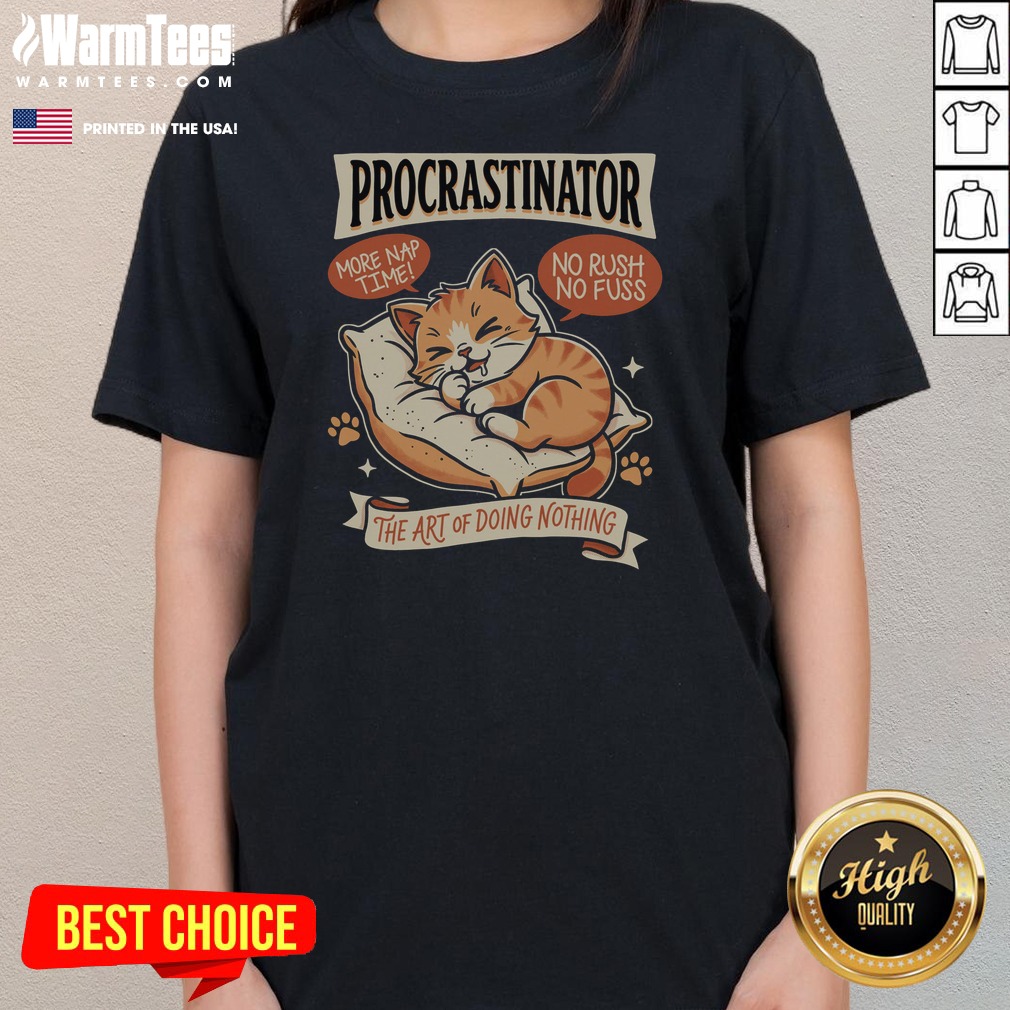 awesome-procrastinator-cat-ladies-tee Awesome Procrastinator Cat ladies tee featuring a playful cat design perfect for cat lovers.