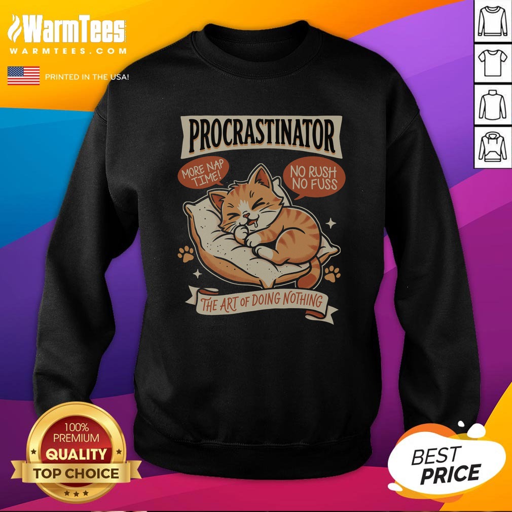 awesome-procrastinator-cat-sweatshirt Awesome Procrastinator Cat sweatshirt featuring a playful cat graphic on a cozy fabric.
