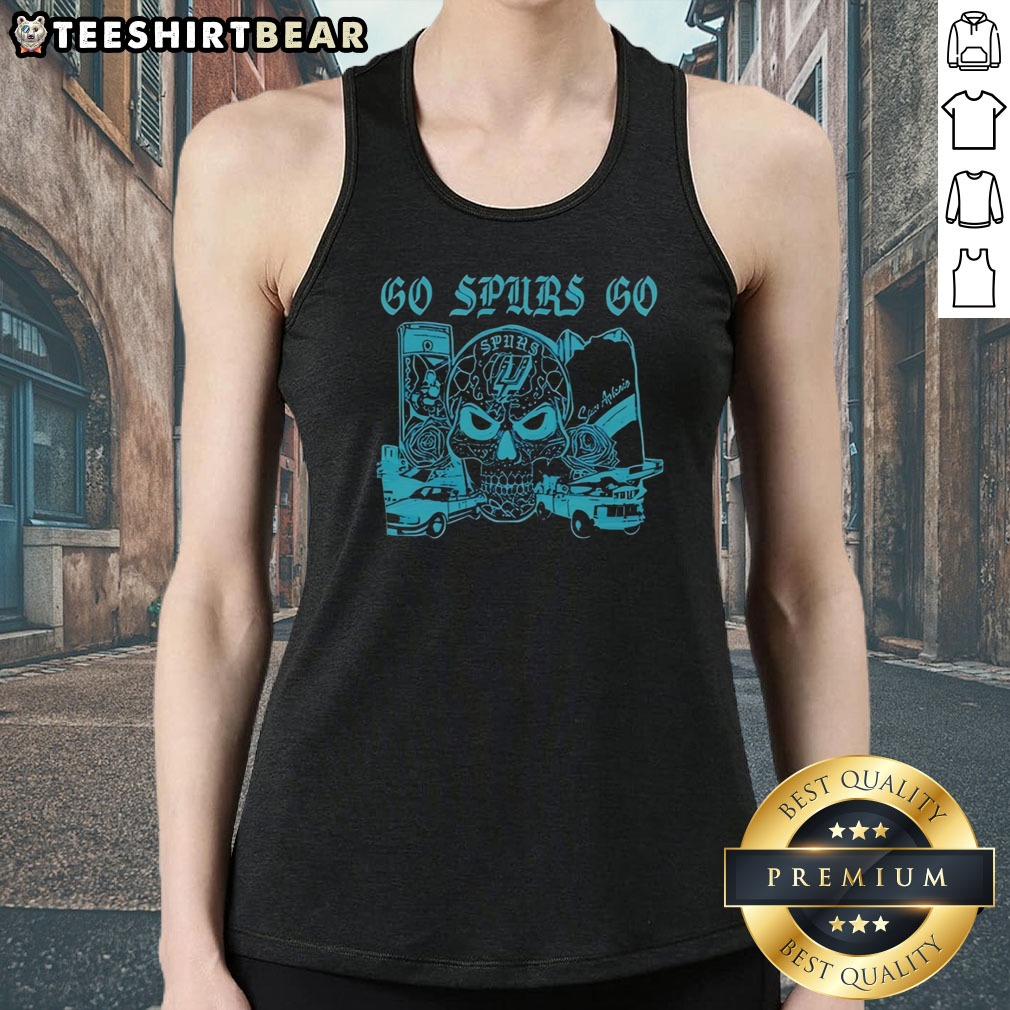 awesome-san-antonio-spurs-go-skull-tank-top-2 Awesome San Antonio Spurs Go Skull Tank top featuring a bold graphic design for Spurs fans.