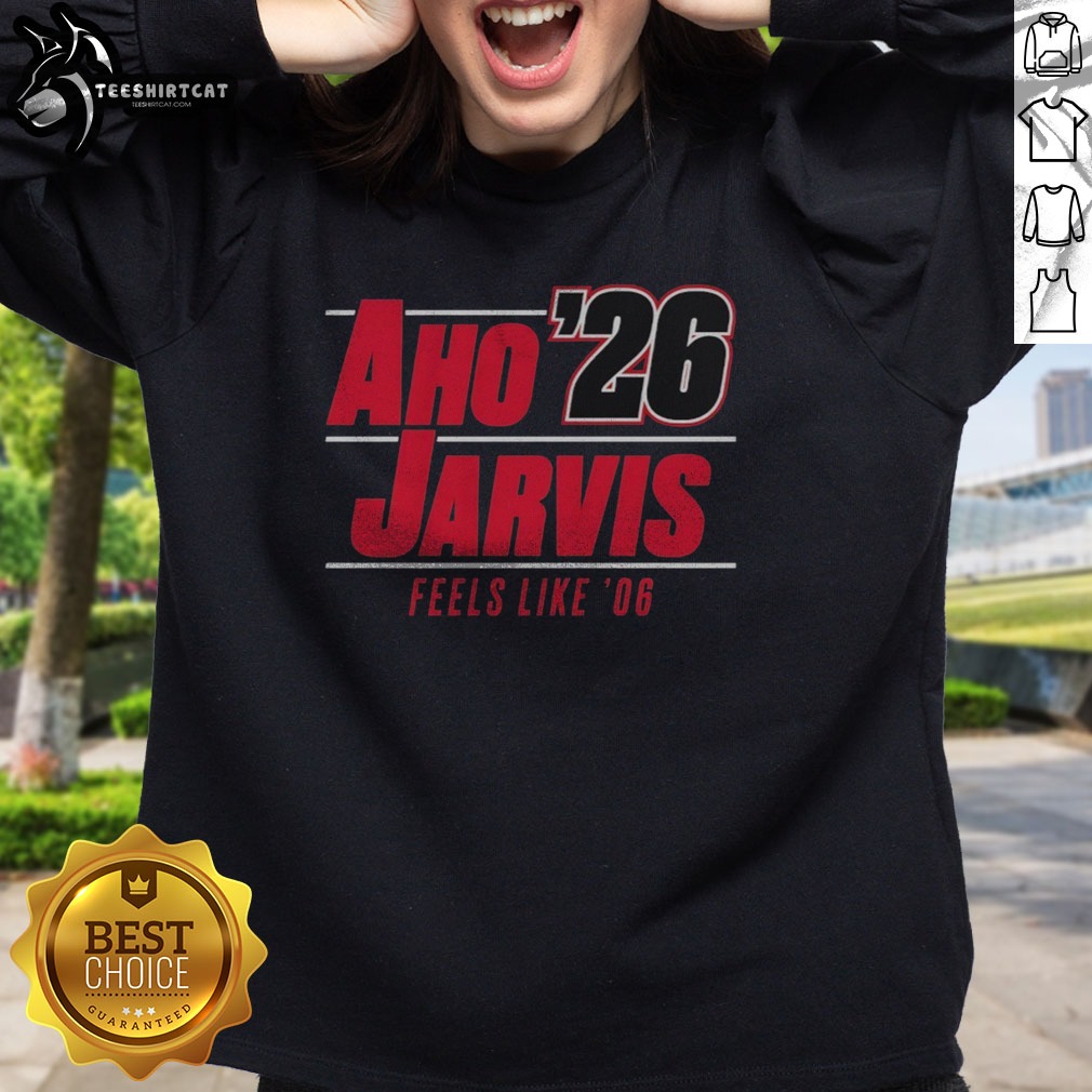 awesome-seth-jarvis-and-sebastian-aho-carolina-hurricanes-nhl-feels-like-06-sweatshirt Awesome Seth Jarvis And Sebastian Aho Carolina Hurricanes NHL Feels Like '06 Sweatshirt displayed on a flat surface