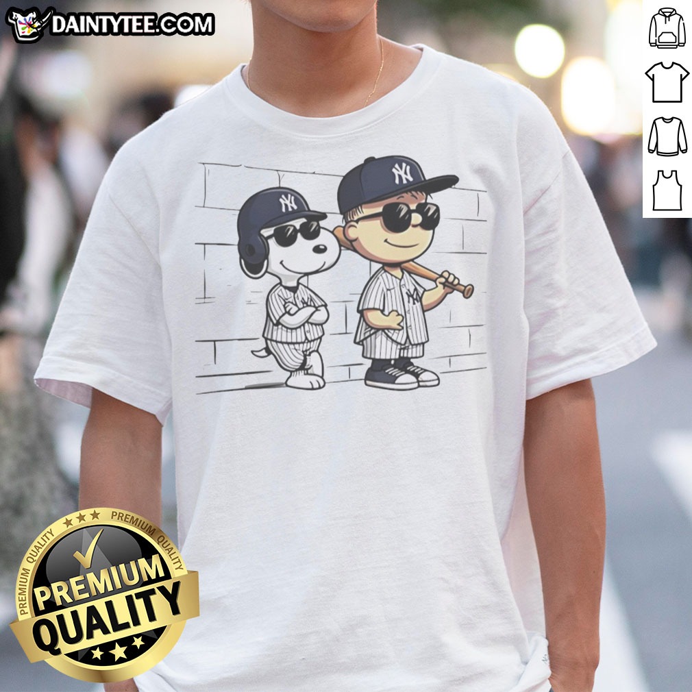 awesome-snoopy-and-charlie-brown-baseball-wearing-new-york-yankees-jersey-shirt Awesome Snoopy And Charlie Brown Baseball Wearing New York Yankees Jersey Shirt displayed on a plain background