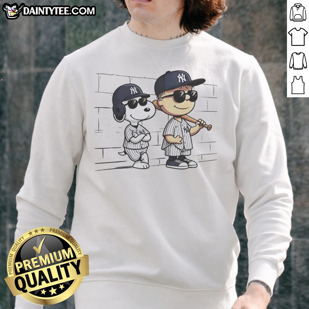 awesome-snoopy-and-charlie-brown-baseball-wearing-new-york-yankees-jersey-sweatshirt Awesome Snoopy And Charlie Brown Baseball Wearing New York Yankees Jersey Sweatshirt featuring vibrant graphics