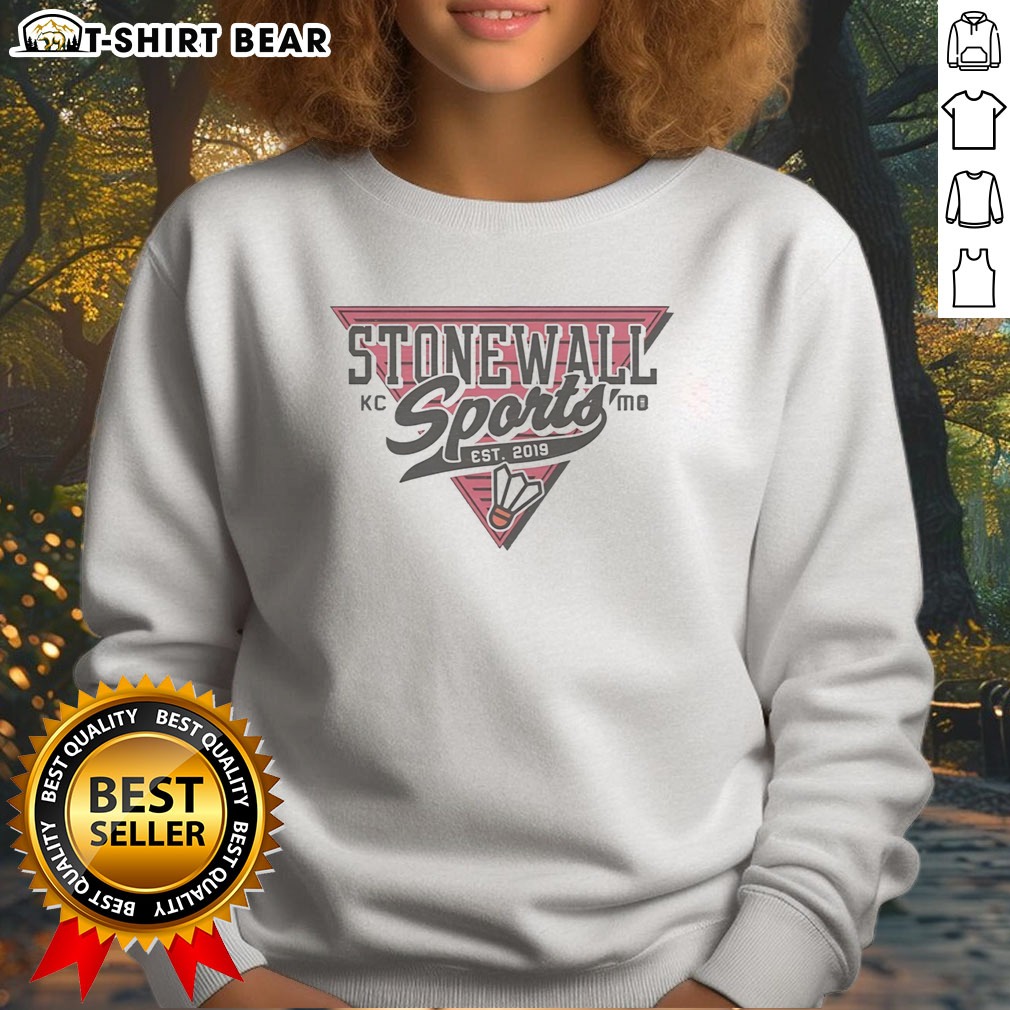 awesome-stonewall-sports-kc-mo-est-2019-badminton-logo-sweatshirt Awesome Stonewall Sports KC MO Est 2019 Badminton Logo Sweatshirt for sports enthusiasts