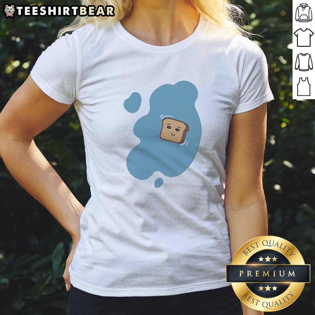 awesome-toast-in-a-blue-puddle-of-water-funny-food-pun-cartoon-character-design-ladies-shirt Awesome Toast In A Blue Puddle Of Water Funny Food Pun Cartoon Character Design Ladies Shirt featuring a whimsical toast character.