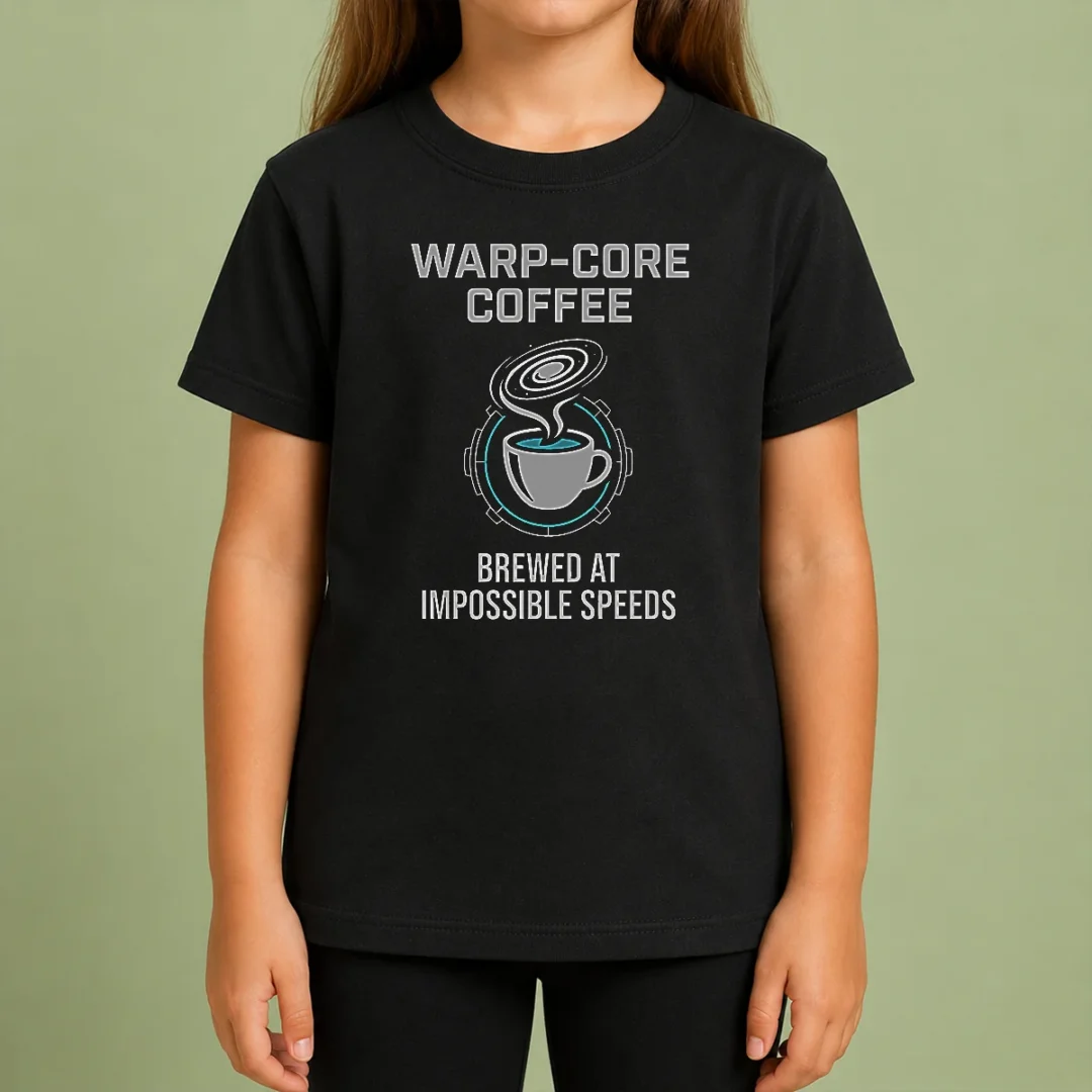 Awesome Warp Core Coffee Brewed At Impossible Speeds Kids T Shirt Awesome Warp Core Coffee Brewed At Impossible Speeds Kids T-Shirt