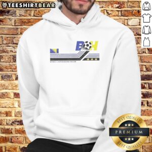 Top Bosnia And Herzegovina National Team Bh Flag International Soccer Hoodie featuring vibrant national colors.