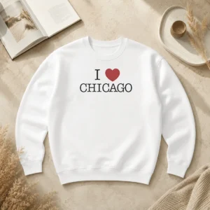Nice I Love Chicago Heart Sweater