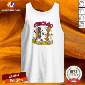 Funny Chicago Cubs Vs Milwaukee Brewers Baseball Hot Dog Cheese Curds Tank Top optimized for summer wear