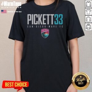 Awesome San Diego Wave FC Pickett 33 ladies tee showcasing team spirit and comfort