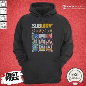 Good Subway Mickey Mouse Statue Of Liberty Uncle Sam Fourth Of July hoodie optimized, featuring a patriotic graphic on a comfortable pullover hoodie