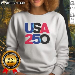 Top USA 250 Overlay Sweatshirt featuring a comfortable fit and vibrant design.