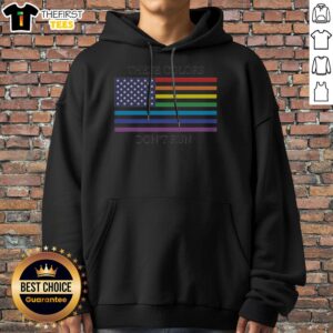 Premium These Colors Don'T Run United States Flag Pride Rainbow Hoodie featuring vibrant colors and a bold design.