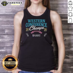 Awesome San Antonio Spurs Western Conference Champs 2026 Go Spurs Go Playoffs tank top featuring vibrant team colors.