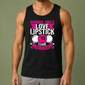 Official Billiards Player Pool 8 Ball Normal Girls Love Lipstick I Love Cue Sticks Tank Top