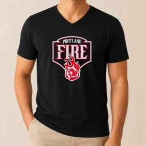 Premium Portland Fire Logo V-Neck Shirt