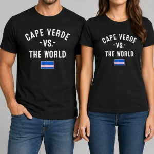 Original Cape Verde Vs The World National Team Pride Patriotic Country Flag World Cup 2026 t shirt in white, front view