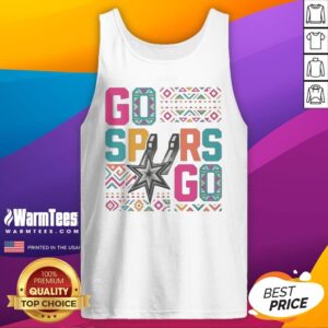 San Antonio Spurs Go Spurs Go Logo Basketball Team NBA Graphic tank top featuring the iconic Spurs logo.