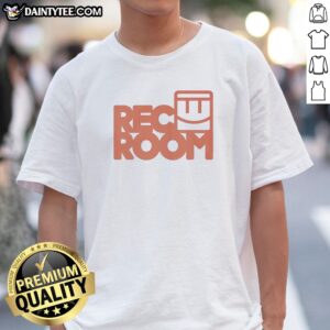Official Rec Room Logo Shirt in black cotton fabric featuring the Rec Room emblem printed on the chest