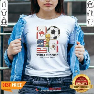 Pretty World Cup 2026 USA Canada Mexico v neck optimized T-shirt with vibrant colors and clean design