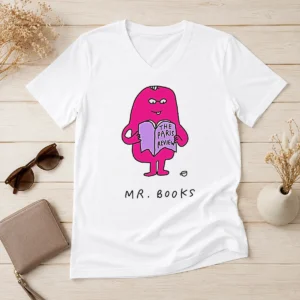 Official Mr Books The Paris Review Literary Reading V-Neck Shirt