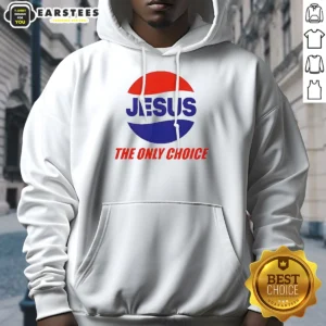 Pretty Jesus The Only Choice Pepsi Logo Christian Hoodie in black, front view with bold graphic print