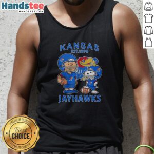 Pretty The Peanuts Kansas Jayhawks Football Est 1890 tank top with vibrant team colors and clear lettering