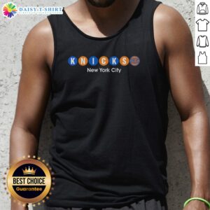 Awesome Knicks New York City Subway Logo NBA Basketball Team Tank Top in vibrant blue, perfect for basketball fans