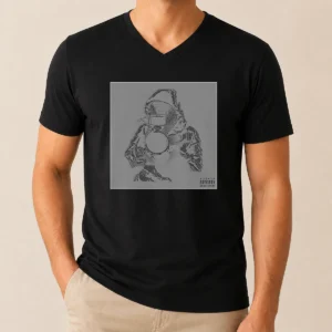 Funny Yeat 2093 Parental Advisory Explicit Content Album Cover V Neck Shirt in black showing front print