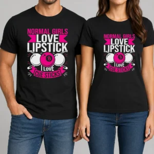 Official Billiards Player Pool 8 Ball Normal Girls Love Lipstick I Love Cue Sticks
